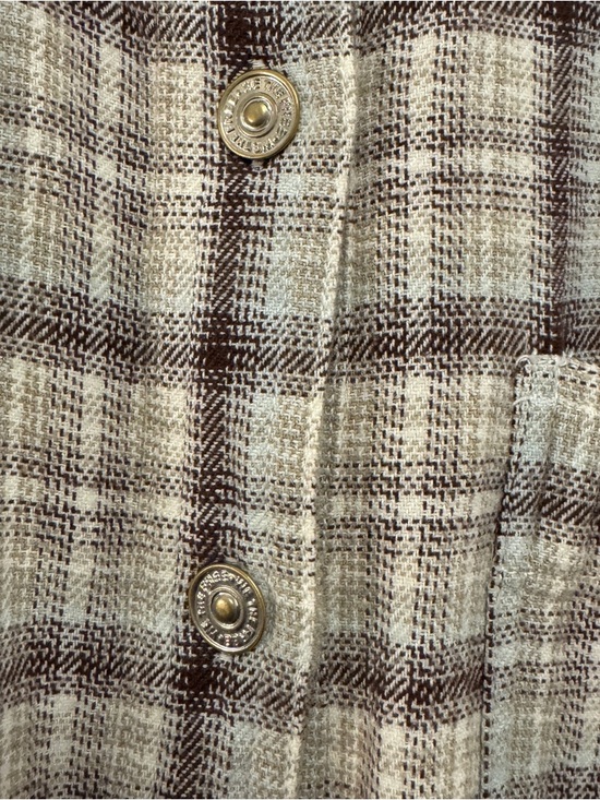 FREE PEOPLE WE THE FREE ASHLEY PLAID SHIRT IVORY COMBO KRISTA Medium - Picture 4 of 10